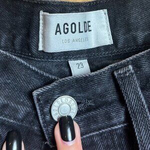 AGOLDE | High-waisted Distressed black jeans
